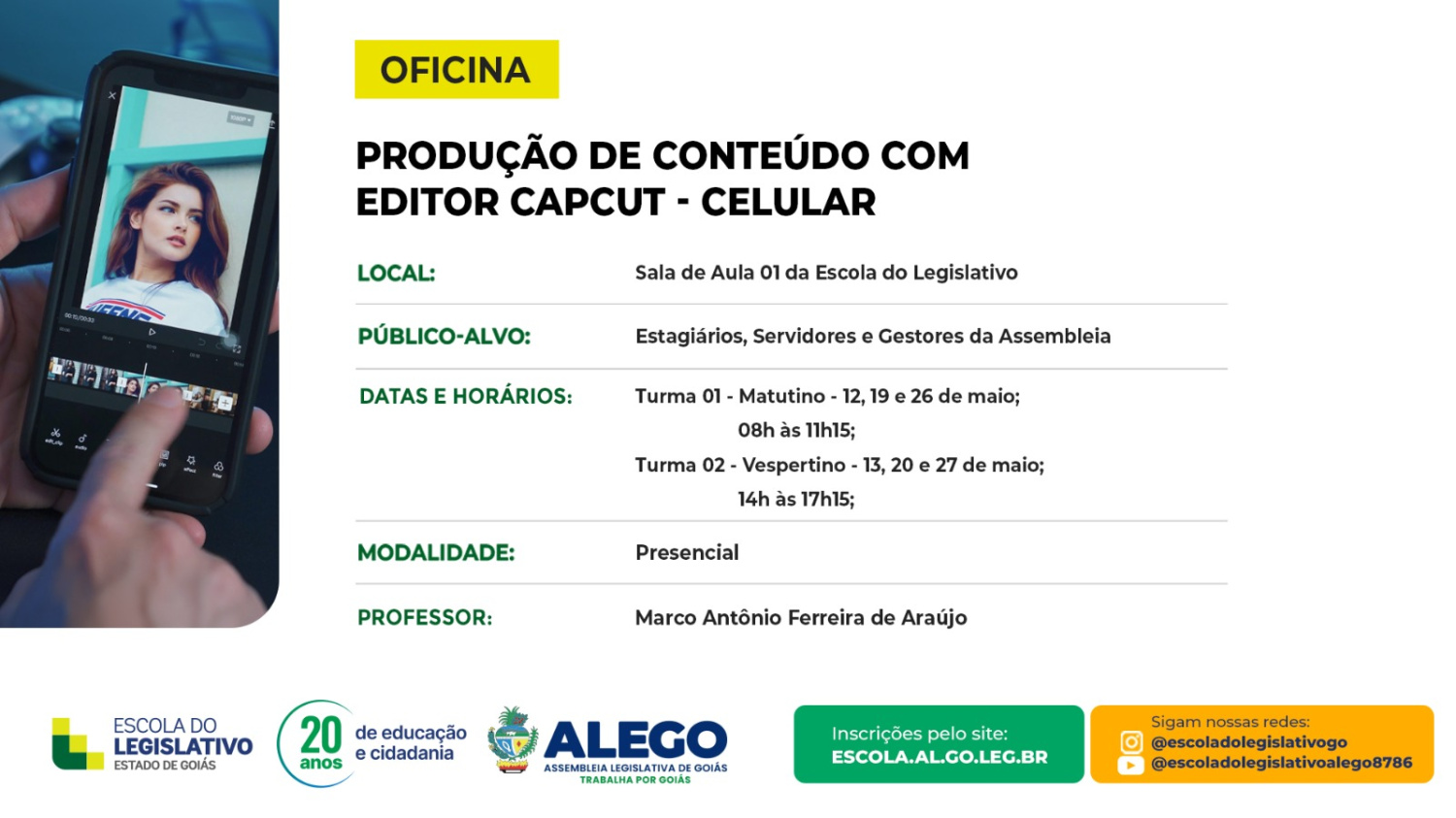 Produção de Conteúdo com Editor CAPCUT - Celular